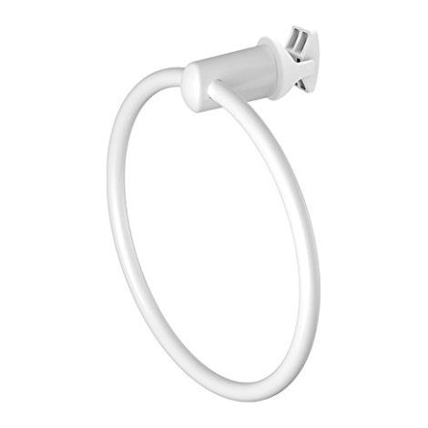 Porte-serviettes anneau blanc pour radiateur sèche-serviettes tubes ronds (1/3)