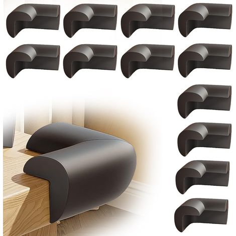 Set mit 12 Möbeleckenschonern, Schaumstoff-Möbeleckenschoner, zum Umstellen von Möbeln und Gestellen, schützen Tischecken vor Stößen (Schwarz)