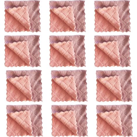 Dish Towel - Coral Velvet - 40 x 60 cm - Absorbant - Lavable En Machine - Pour Cuisine Et Salle De Bain - 12 Pièces (1/5)