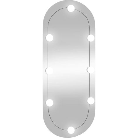 vidaXL Wandspiegel mit LED-Leuchten 30x70 cm Glas Oval