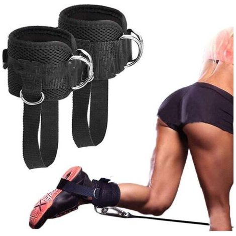 QORVA-Lot de 2 sangles de cheville réglables pour machine à câble, sangle de cheville de gymnastique