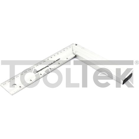SQUADRA ANGOLARE IN ALLUMINIO 30cm 90° FALEGNAME FISSA (1/3)