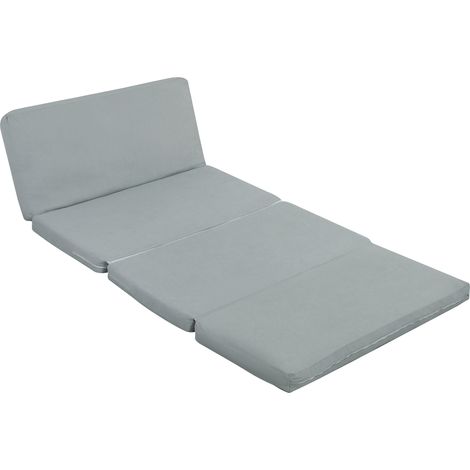 Canapé paresseux chauffeuse convertible pliable 4 parties, charge 240 kg, gris clair 137x85x74 cm