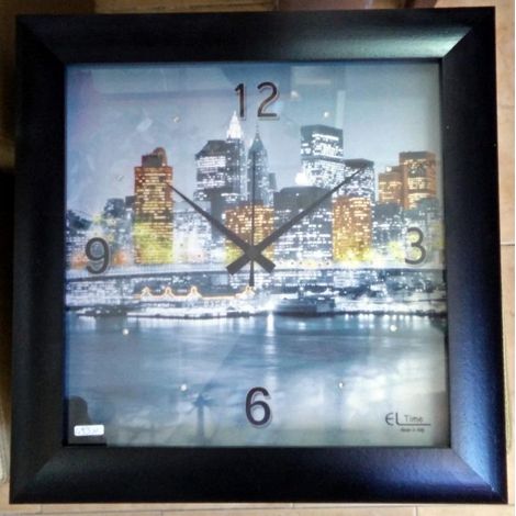 Orologio da parete in legno con strass 38 x 38 cm (1/2)