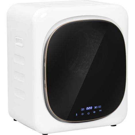 Sèche-linge avec désinfection UV, conception compacte, capacité de 4 kg, acier inoxydable, blanc
