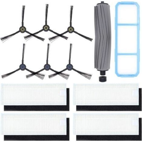 Accessoires pour robot aspirateur : 1 brosse centrale, 6 brosses latérales, 4 filtres HEPA – Compatible avec modèles ILIFE A7 et A9S (1/4)