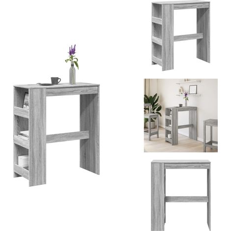 Bartisch mit Regal Grau Sonoma 90x40x103,5 cm Holzwerkstoff - Bartisch - Bartische - Stehtisch - Kneipentisch (1/5)