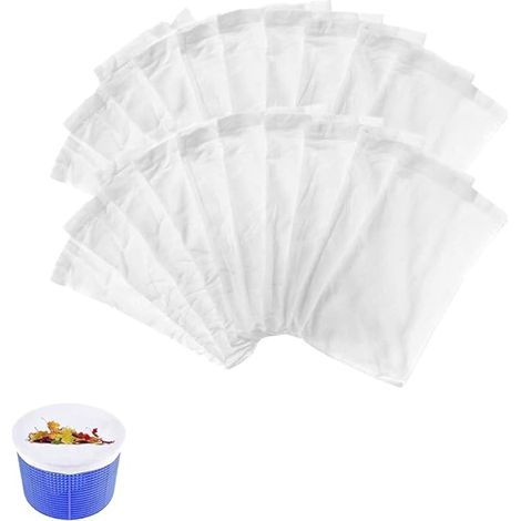 Pool Skimmer Socks,Chaussettes de Skimmer, Chaussette skimmer piscine, Prefiltre Skimmer Réutilisable et Super Élastique pour Peuvent Emprisonner Pollen,Feuilles,Cheveux,l'Huile,les Insectes(20pcs) (1/5)