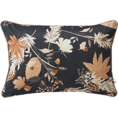 Coussin déhoussable imprimé 45 x 45 cm & 40 x 60 cm "Hazel" Velours de Coton - Coussin garni 40 x 60 cm - - (1/3)