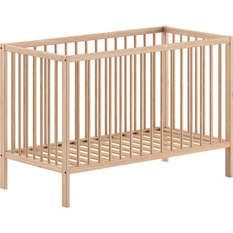 Lit Bébé à Barreaux "Dino" 60x120cm Naturel
