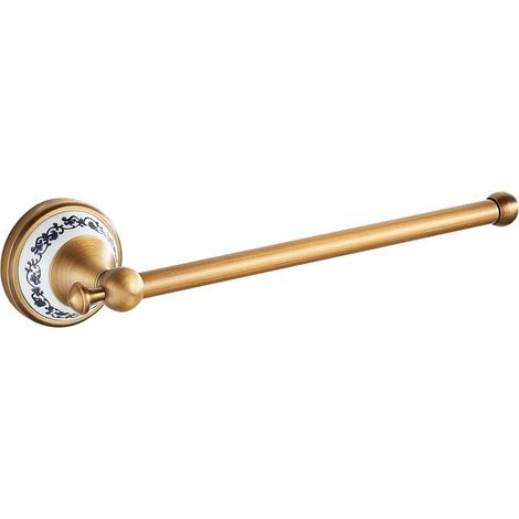 Toallero de baño de latón bronce antiguo, montaje en pared inoxidable, accesorios de baño, soporte para toallas, diseño de porcelana (1/5)