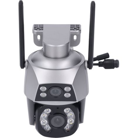 Caméra de sécurité extérieure à double objectif 2MP IP66, résistante à l'eau, avec alarme automatique et détection de mouvement, compatible Wi-Fi et prise UE. (1/5)