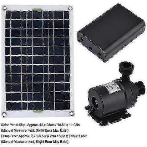 Pompe à eau solaire 50 W, 800 L/h, 12 V CC, pour fontaines solaires, faible niveau sonore, idéale pour les fontaines de jardin et d'intérieur (2025) (1/5)