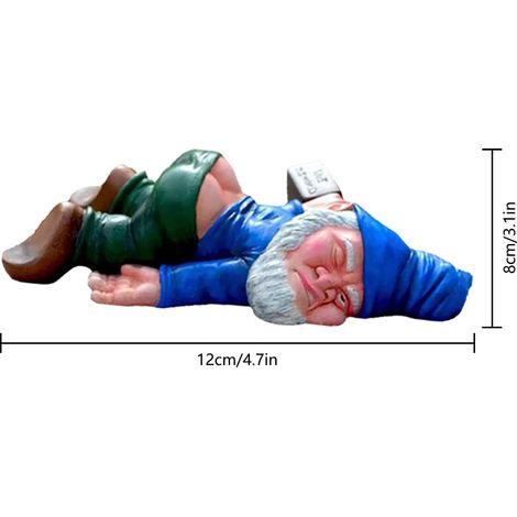 Nain de Jardin Drôle Nain de Jardin Exterieur Statue De GNOME en Résine Sculpture de Nain Ivre pour la Maison Jardin Cour Pelouse Porche Ornement Extérieur Cadeau