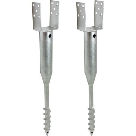 2x U-Profil Bodenhülse zum Einschrauben 10x10 cm 86,5 cm lang feuerverzinkt für Vierkanthölzer 100mm (1/5)