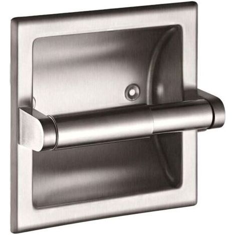 Porte-papier Toilette Argent Encastrable en Acier Inoxydable Porte Rouleau de Papier pour WC Salle de Bain Cuisine (1/4)