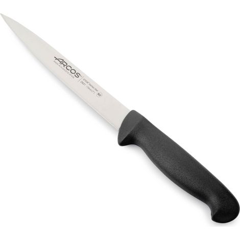 Sole coltello Arcos Colore - Prof 293125 con tasche in acciaio inox Nitrum e mango ergonomico nero Polipropilene e 17 cm di lama, manica display (1/5)