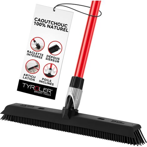 Balai Caoutchouc & Raclette Sol  Tête De 41 cm Balai Bross Poils Animaux  Manche Anti-Rouille en 4 Parties de 140 cm pour Balais Coiffeur Caoutchouc Professionnel  Balais Nettoyer Sol (1/5)