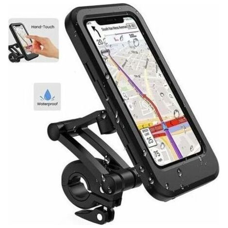 Support Téléphone Moto,Etanche Support Telephone Velo,360°Support Smartphone Moto Scooter avec Habillage Pluie Porte Téléphone pour Moto longziming (1/5)