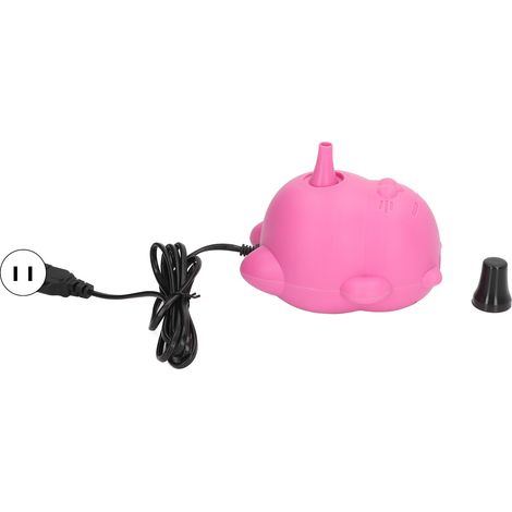 Pompe à ballons électrique rose, aspect mignon, fonctionnement facile et efficace, gonflage rapide, convient à une utilisation scolaire, prise standard américaine, 110-120V. (1/5)