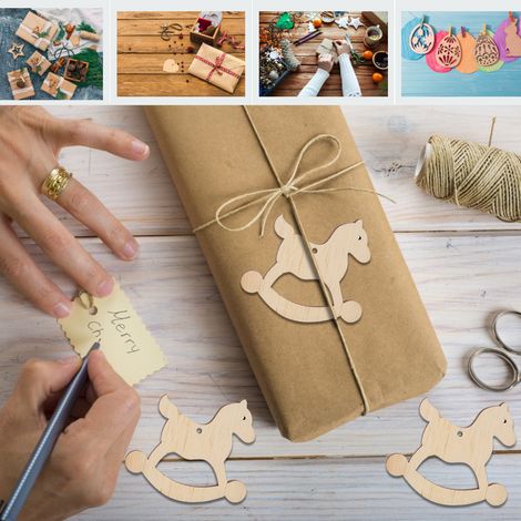 10 Assiettes en Bois à Suspendre pour Décoration de Noël DIY - Modèle Sapin Artisanal (1/4)