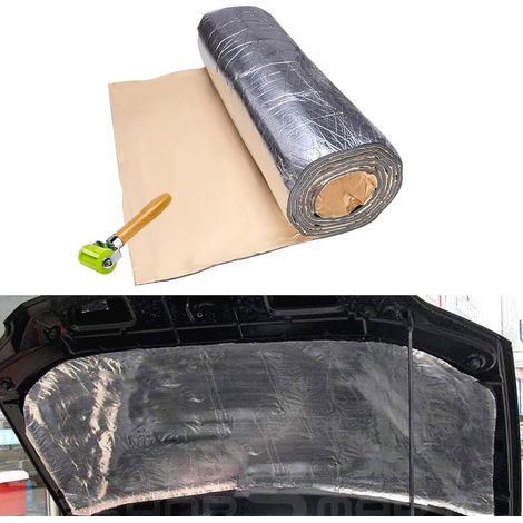 10mm Aluminium Rubber Heat Insulation Mat 100x200cm Self Adhesive Fireproof with Pressure Roller for Car, Van, Camper (1/5)