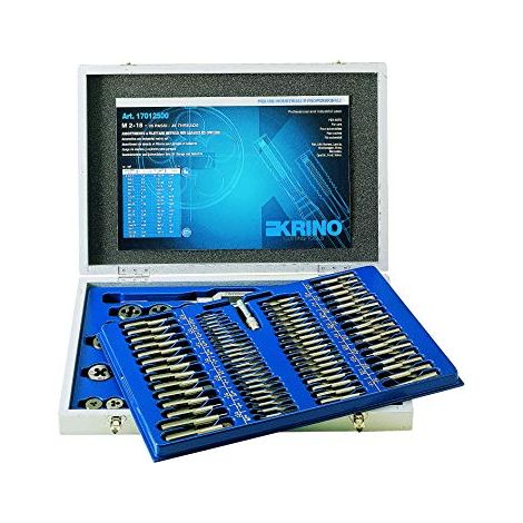 Krino 17012500 - Set Maschi e Filiere M+MF 2÷18 per Garage e Officine - 110 Pezzi (1/3)