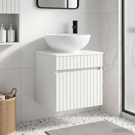 vidaXL Mobile lavabo da parete Bianco Lucido 49 x 44,5 x 66,5 cm