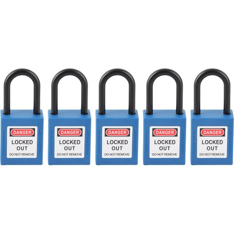 Lot de 5 cadenas de consignation/déconsignation de 38 mm en nylon résistant à la poussière et isolé, avec clé. (1/5)