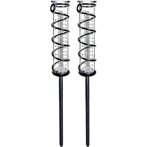 Lot de 2 pluviomètres d'extérieur, pluviomètres de jardin décoratifs avec piquet, parmi les mieux notés. (1/5)