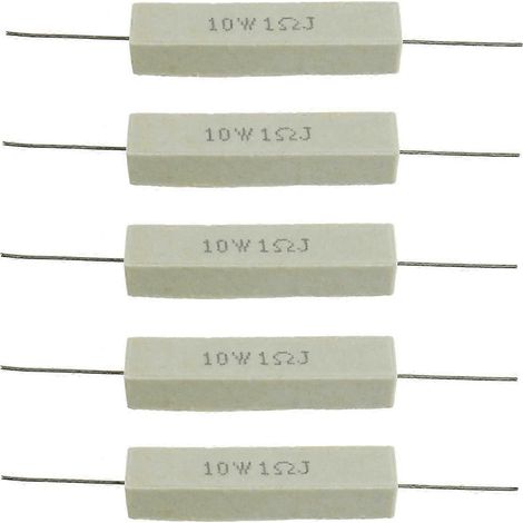 Résistance céramique ciment 10 W 1 ohm - Lot de 5 (1/5)