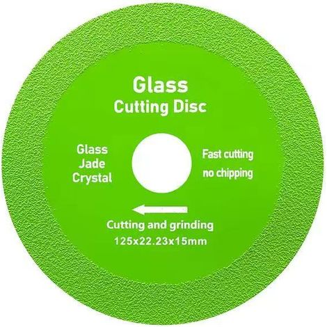 2 Stück Glastrennscheibe, Diamantscheibe 125 Fliesen, 125 x 15 x 22,23 mm Fliesenscheibe für Flasche, Porzellan, Jade, Granit, Glas (grün)