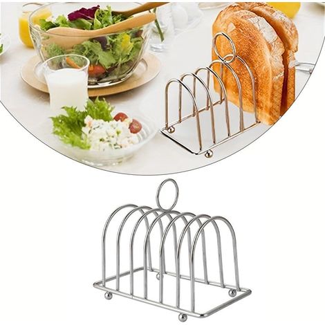 1 Porte-toast, Acier inoxydable, Design surélevé, Support pain, Pour maison restaurant café