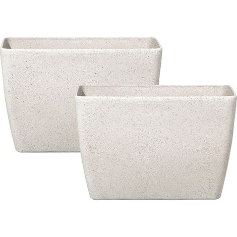 Set di 2 vasi per piante polvere di pietra beige chiaro 60 x 27 cm Baris