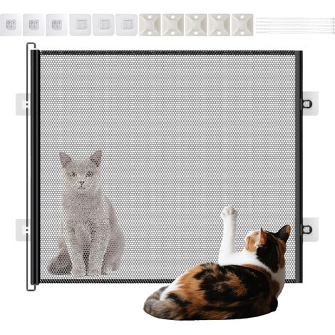 Barrière Escamotable Intérieure Hauteur 76 cm pour Chats et (1/5)