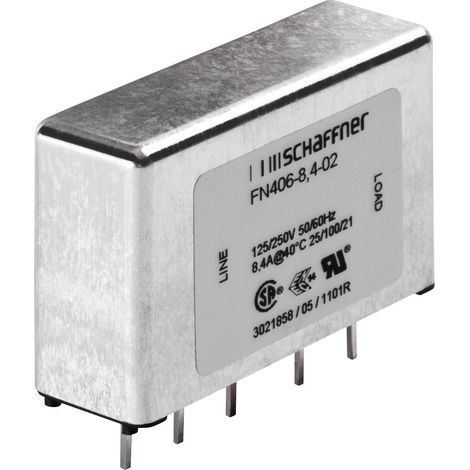 Filtre antiparasite Schaffner FN 406-1-02 250 V/AC 1 A 12 mH (L x l x H) 45 x 15 x 28 mm 1 pc(s) Y06470