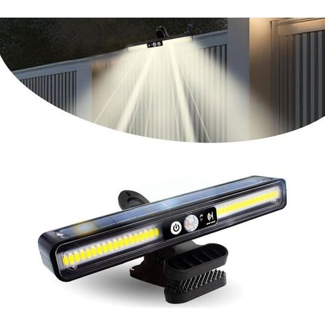 KLVGTIFS PU - Lampes solaires d'extérieur à clipser détecteur de mouvement, 2 montages, 3 modes, applique murale 36 LED, étanche pour jardin (1/5)