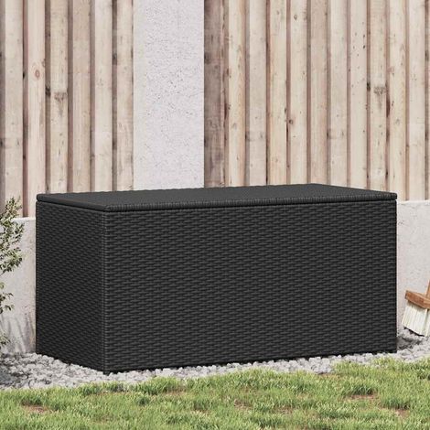 vidaXL Caja de almacenaje de jardín ratán sintético negro 100x50x50 cm (1/5)