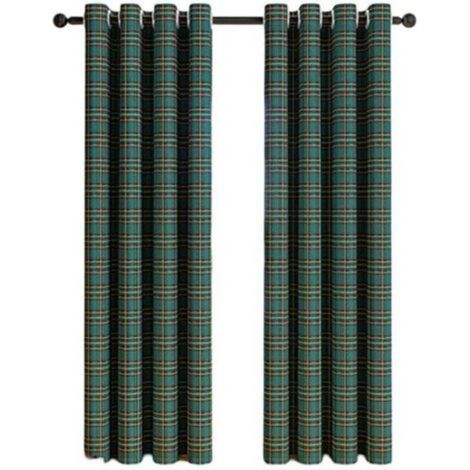 Rideaux Panneaux à Carreaux Écossais et Rayures - Filtration Lumière - Style Maison de Campagne - pour Cuisine/Salon