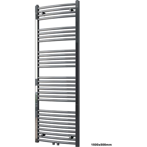 BERNSTEIN - Radiador toallero de diseño de acero inoxidable para cuarto de baño - Cromo - R20C - 150x50cm, Sin toallero, Sin kit de conexión