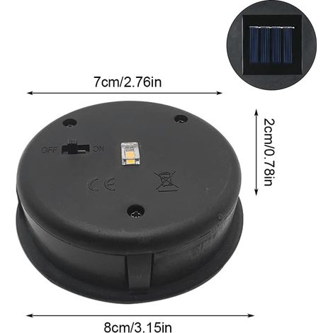 Lot de 4 lampes solaires de rechange avec ampoules LED, panneaux solaires, batterie pour panneau solaire, boîtes à piles solaires LED de rechange pour lanternes suspendues, lampes solaires LED (1/4)