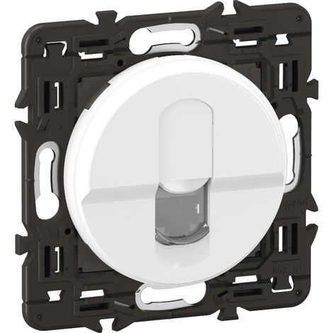 Legrand - Prise RJ45 Céliane blindée Catégorie 6 STP - Enjoliveur Blanc et support