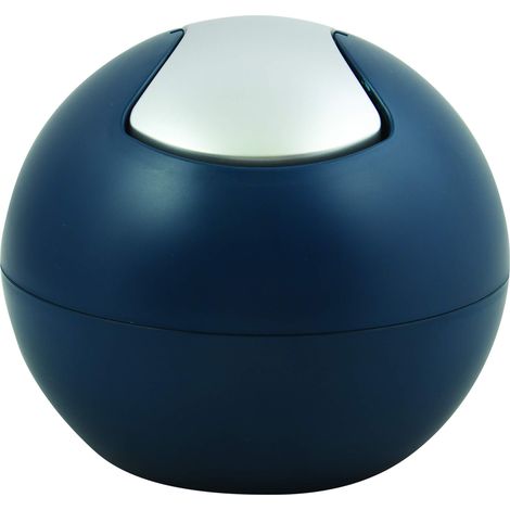 Spirella Cestino per Il Bagno, Contenitore per Cosmetici, 1 litro, Finitura Lucida o Opaca, con Coperchio Basculante, Cestino da Tavolo, Colore Petrolio Opaco