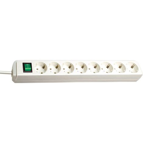 Regleta Eco-Line con interruptor 8 tomas blanco 3m H05VV-F 3G1,5