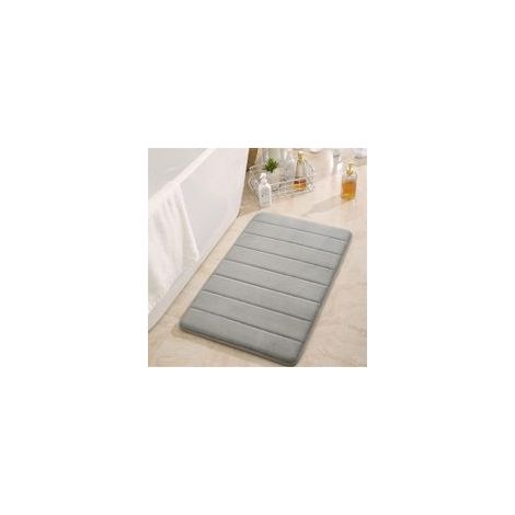 Tapis de Bain en Mémoire Mousse, Tapis de Salle de Bains Antidérapant Doux Lavable en Machine, Tapis de Bain Absorbant pour Salle de Bain Baignoire (40x60CM,Gris) (1/5)
