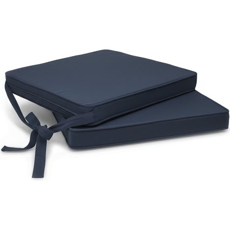 2er Set Loft SK Stuhlkissen Dunkelblau, 45x40x5cm