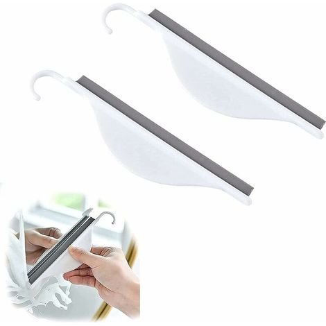 2pcs Mini essuie-glace en verre - Raclette de douche manuelle avec crochet Raclette de douche tout usage en forme de non-croix pour portes de douche Miroirs Fenêtre en verre de voiture (2pcs) (1/5)