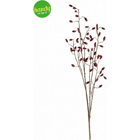 Ramo Bizzotto Iselyn con bacche rosse H 120 cm