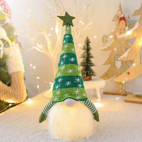 Nain de Noël lumineux, décoration de Noël nordique en peluche faite main, style scandinave suédois, décoration de table, décorations de Noël (1/5)