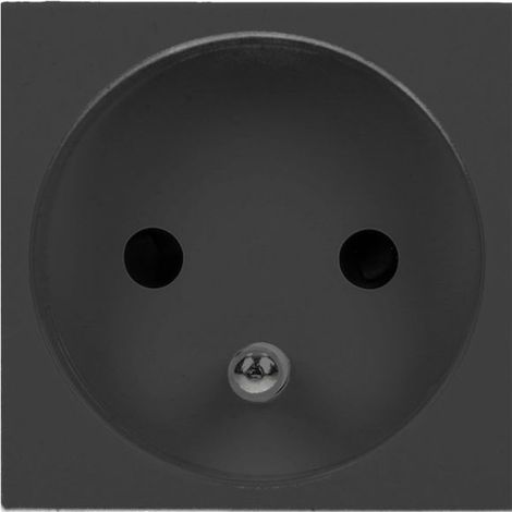 Base modular 45x45mm 1x2P+Z, tipo E francés, 16A 250V, negra